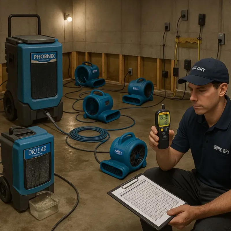 Structural Drying and Dehumidification process in Ranlo, NC